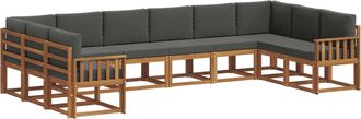 vidaXL Conjunto De Sof&aacute;s De Exterior 10 Uds. Natural Y Antracita Vidaxl