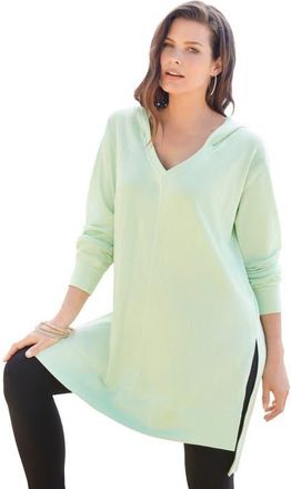 Roaman's French Terry Tunic Hoodie in Green Mint at Nordstrom, Size 16