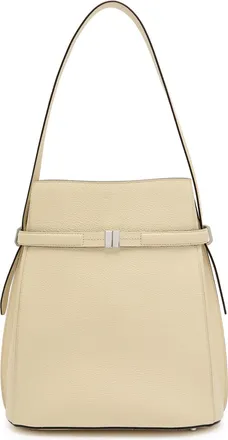 Toteme Belted Grained Leather Bucket bag - Cream - One Size