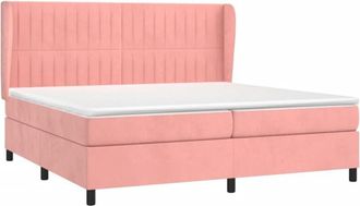 vidaXL Vidaxl - Cama Box Spring Con Colch&oacute;n Terciopelo Rosa 200x200 Cm