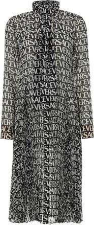 Versace Womens Printed Crepe Shirt Dress - Black Silk - Size EU 36 (Womens)