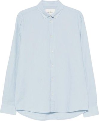 Les Deux Cotton-Linen Shirt - Heren - Casual Overhemden - Blauw - XS - Katoen - Overhemden
