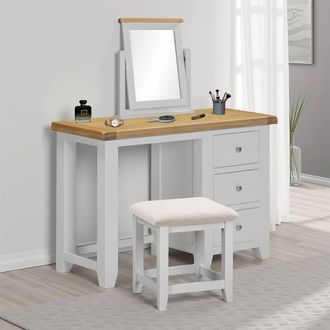 Seconique Windsor 3 Drawer Dressing Table Set - Pebble Grey