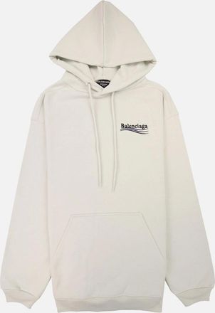 Balenciaga Mens Balenciaga Logo Print Hoodied Sweatshirt White 9084 - Tan - Size: 40