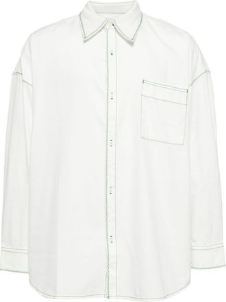 Five CM contrast-stitching shirt - men - Cotton/Viscose - M - White