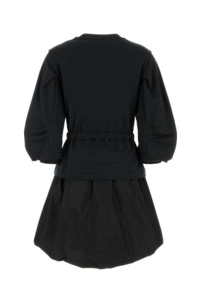Moncler Cotton Sweatshirt Dress - Black