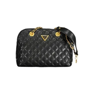 Guess Black Polyethylene Shoulder Bag with Chain Handles - female - Guess - Shoulder Bags - Black - ONE SIZE - Bags