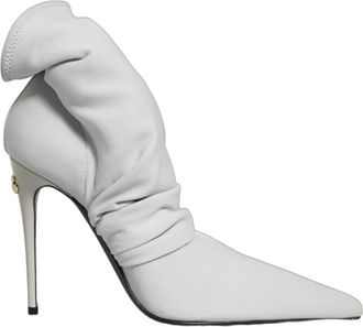 Dolce & Gabbana Enkellaarsjes - Dames - Laarzen met Hak - Grijs - 37 EU - Leer - Schoenen