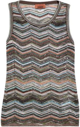 Missoni Sequin Metallic Jacquard Sleeveless Sweater in Smspo at Nordstrom, Size 42