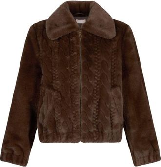 Liu Jo Cropped Chocolate Brown Faux Fur Coat