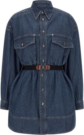 Versace Blue Mini Shirt Dress