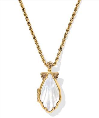 Kendra Scott Womens Alexa Locket Short Pendant Necklace In Vintage Gold