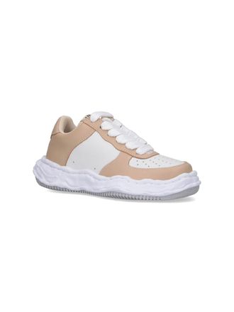 Miharayasuhiro Two-Tone Leather Low-Top Sneaker - Beige