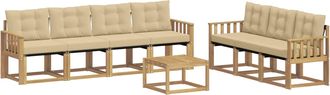 vidaXL Conjunto De Sof&aacute;s De Exterior 8 Uds. Y Beige Vidaxl