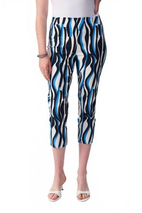 Joseph Ribkoff Geometric Print Cropped Pants In Vanilla/multi