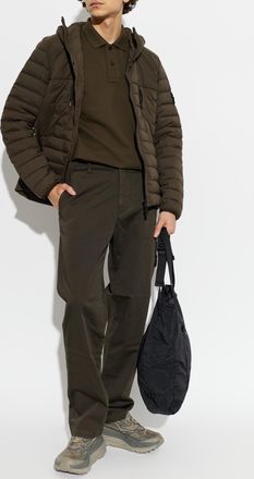 Stone Island Quilted Jacket With Hood, Mens, Brown