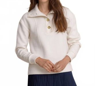 Southern Tide Tonya Button Mock Pullover In White