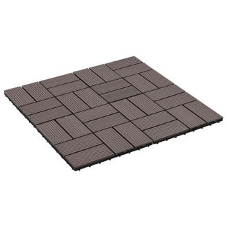vidaXL Tile De Decking 22 Pcs Marr&oacute;n Oscuro 30 X 30 Cm Wpc Vidaxl