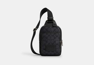 Coach Mens Racer Sling Pack in Signature Canvas | PVC
