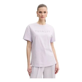 Twinset Logo T-shirt - Dames - Tops - Paars - Maat: XS Katoen