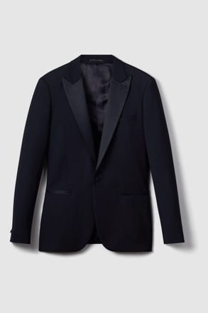 Reiss Navy Peak Lapel Single-breasted Tuxedo Jacket Slim-fit, 48R