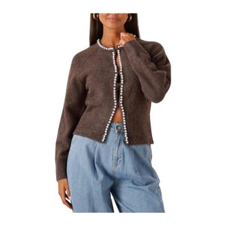 Notre-V Truien & Vesten, Dames, Bruin, XL, Polyester, Bruin Stijlvol Vest voor Vrouwen