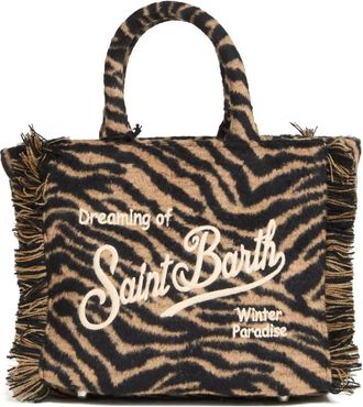MC2 Saint Barth zebra fringe vanity satchel - Black