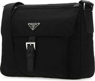 Prada Womens Re-Nylon Crossbody Bag Black Poliammidericiclata Calfskin
