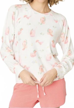 PJ Salvage Paloma Mama Sweet Swipes Long Sleeve Top In Ivory