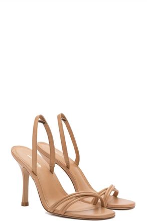 Larroude Womens Annie Sandal In Tan Leather