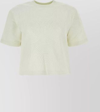 Off-white cotton cropped oversized t-shirt