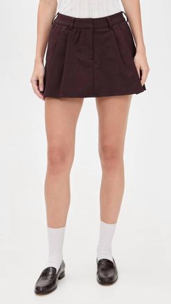 English Factory Mini Ruffle Skort In Brown