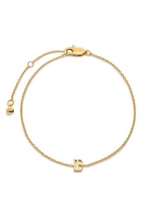 Monica Vinader Initial Chain Bracelet in 18K Gold Vermeil B at Nordstrom