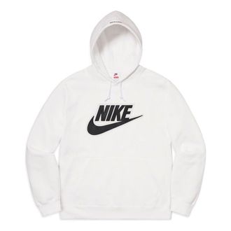 Nike x Supreme Leather Appliqu Hoodie White Black CK6225-100