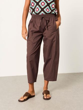 Fat Face FatFace River Chocolate Brown Poplin Tapered Trousers