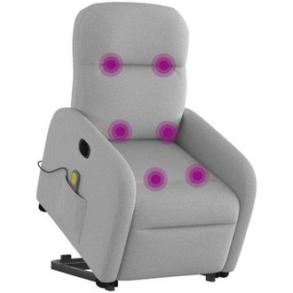 vidaXL Vidaxl - Sill&oacute;n De Masaje El&eacute;ctrico Reclinable Elevable Tela Gris Nube