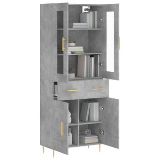 Berkfield Home Highboard Concrete Grey 69.5x34x180 cm Engineered Wood