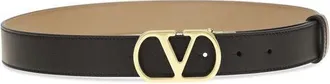 Valentino Garavani Womens Black Calf Leather Bos Taurus Regular Belt