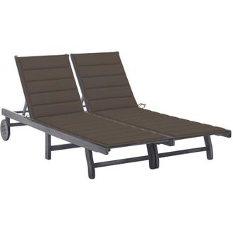 vidaXL Tumbona De Jard&iacute;n 2 Personas Y Cojines Madera Maciza De Acacia Vidaxl