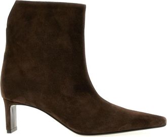 Khaite Brown Suede Ankle Boots