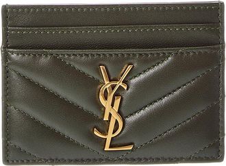 Saint Laurent Monogram Matelasse Leather Card Holder