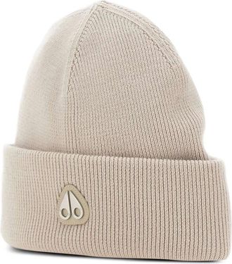 Moose Knuckles Berretto a coste con placca logo - Toni neutri