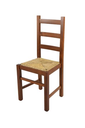 Tommychairs Tommychairs Silla Rustica En Haya Nogal Claro Y Asiento De Paja