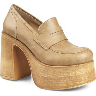 Candie's Ace Platform Pump in Natural Faux at Nordstrom, Size 10