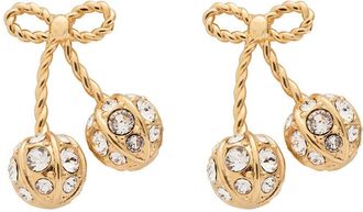 Valentino Garavani Cherryfic Swarovski Crystal-embellished Earrings - Gold - One Size