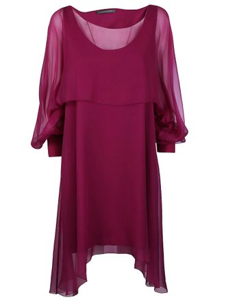 Alberta Ferretti Asymmetrical Silk Voluminous Blouse