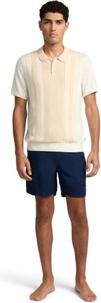 Onia Cotton Knit Short Sleeve Polo in Natural/egret at Nordstrom, Size Medium
