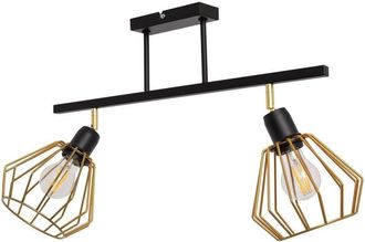 Netlighting Agat Semi Flush Light Black Gold 55cm