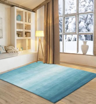 My Home Wollteppich »Lessach« rechteckig 14 mm Höhe Handweb Teppich, mit modernem Farbverlauf, reine Wolle, handgewebt