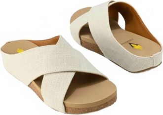 Volatile Womens Ablette Ultra Comfort Slip-On Crisscross Slides In White